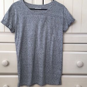 Heathered gray t shirt with cuffed arms